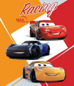 Børnetæppe - Cars 3 - 120x140 cm - Blødt og lækkert Fleece tæppe - Borg Living