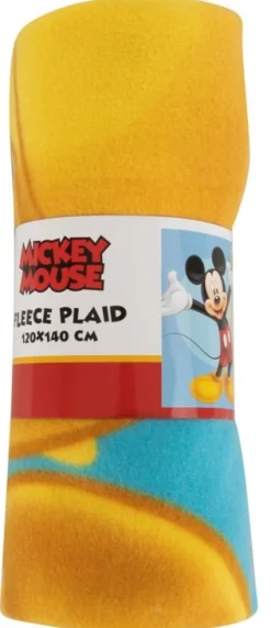 Børnetæppe - Mickey Mouse - 120x140 cm - Blødt og lækkert Fleece tæppe - Borg Living