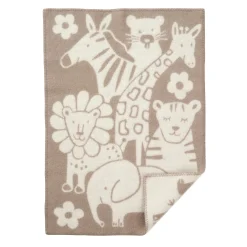 Børne uldplaid - 65x90 cm - 100% Økologisk lammeuld - Picnic Taupe Kids