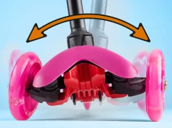 California 3-hjulet Løbehjul med Flexstyring og LED-lys i Hjulene - Pink