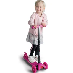 California 3-hjulet Løbehjul med Flexstyring og LED-lys i Hjulene - Pink
