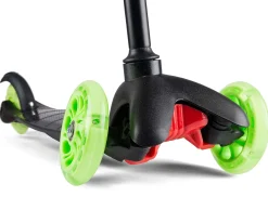 California 3-hjulet løbehjul med flexstyring og LED-lys i hjulene - Grøn/sort
