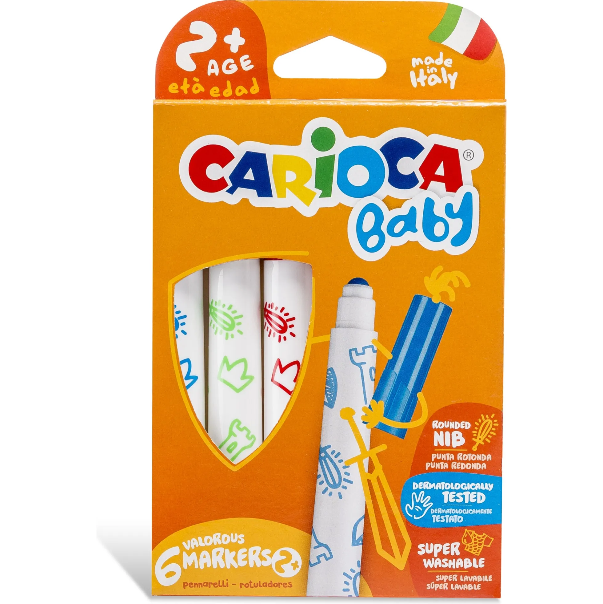 Carioca Baby tusser - 6 vaskbare tusser til små hænder