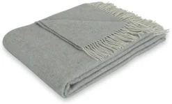 Cashmere uldplaid - 40% Cashmere - 130x200 cm - Ensfarvet gråt uldtæppe - By Borg plaid