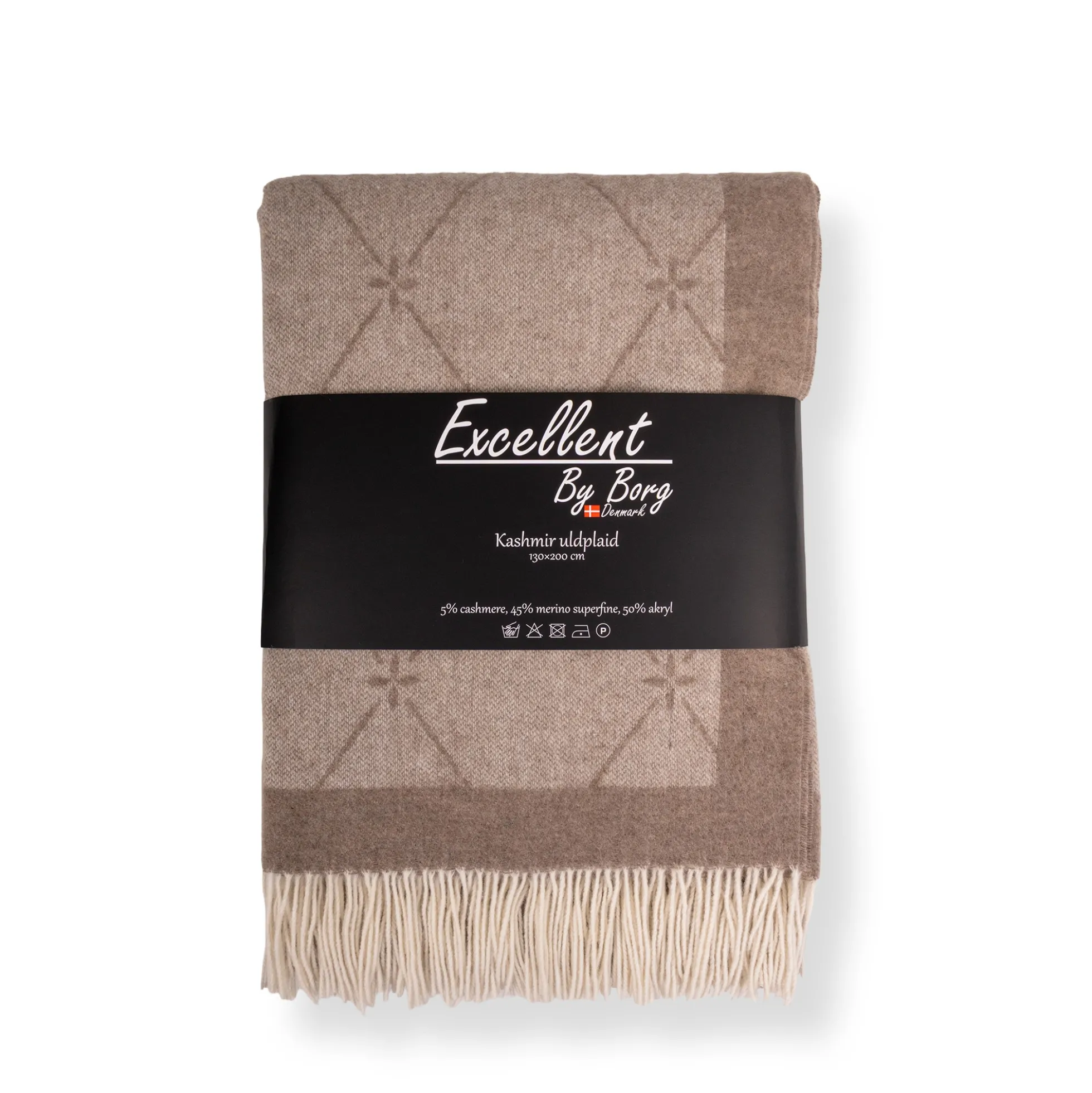 Cashmere uldplaid 130x200 cm - Toscana Spago naturfarvet plaid