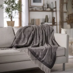 Cashmere uldplaid 130x200 cm - Toscana Perlagrigio grå plaid