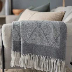 Cashmere uldplaid 130x200 cm - Toscana Perlagrigio grå plaid