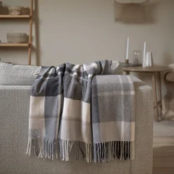 Cashmere uldplaid 130x200 cm - Toscana Bianco grå plaid