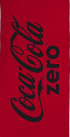 Coca Cola Zero håndklæde - 70x140 cm - 100% bomuld - Blødt badehåndklæde med Coca Cola Zero logo