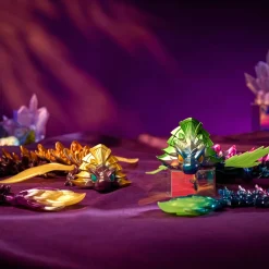 CrystaLynx Aurora Scales dragefigur med bevægelige led - Orange - 60 cm
