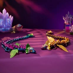 CrystaLynx Aurora Scales dragefigur med bevægelige led - Orange - 60 cm