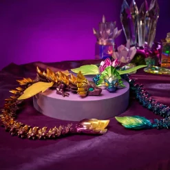CrystaLynx Aurora Scales dragefigur med bevægelige led - Orange - 60 cm