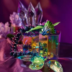 CrystaLynx Spectris dragefigur med bevægelige led - 60 cm