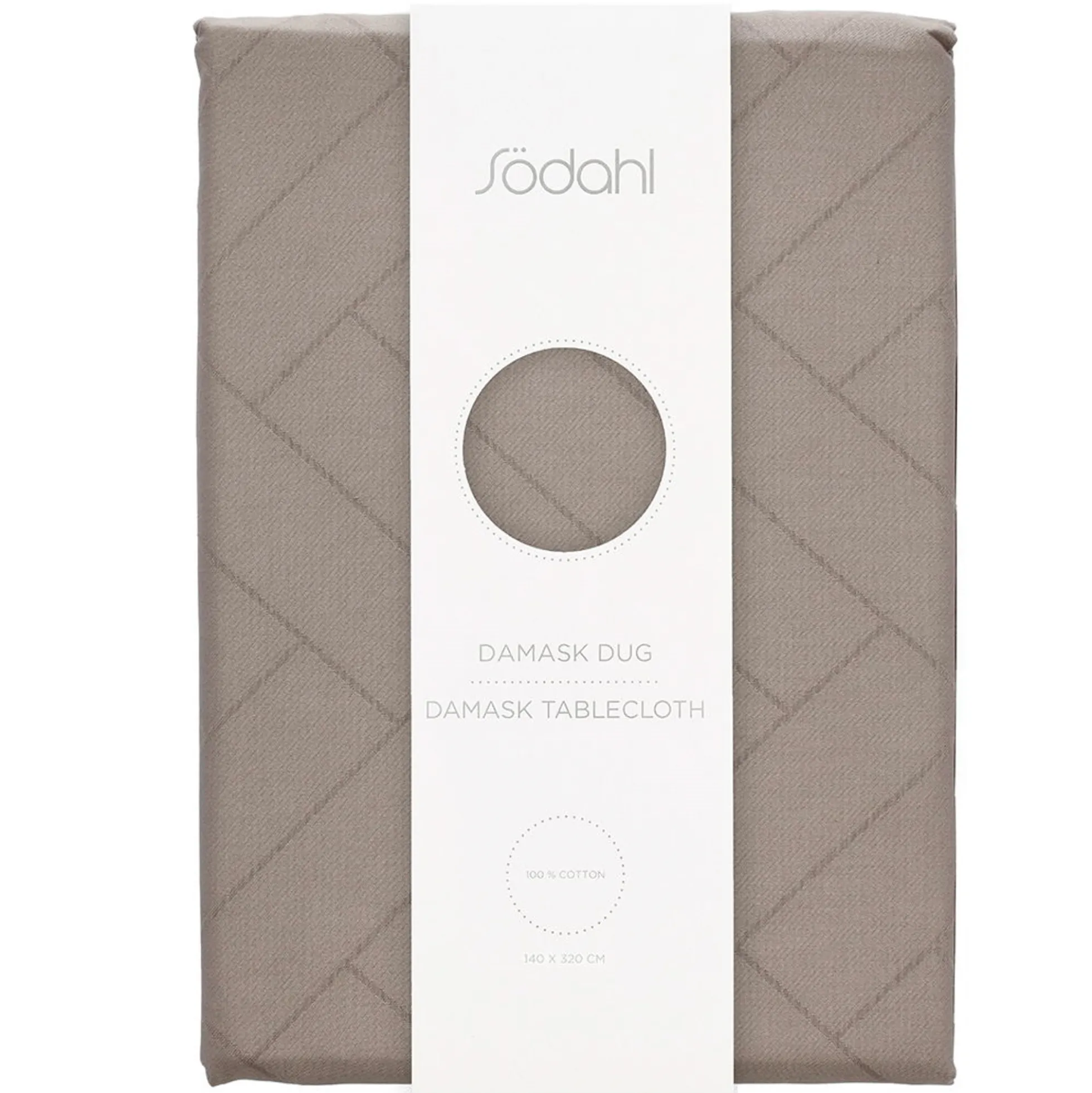 Damaskdug 140x320 - 100% damaskvævet bomuld - Tiles Södahl - Taupe