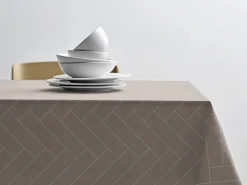 Damaskdug 140x370 - 100% damaskvævet bomuld - Tiles Södahl - Taupe