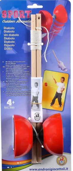 Diabolo 35 cm - Klassisk jongleringslegetøj i rød