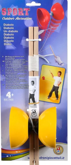 Diabolo 35 cm - Klassisk jongleringslegetøj i gul