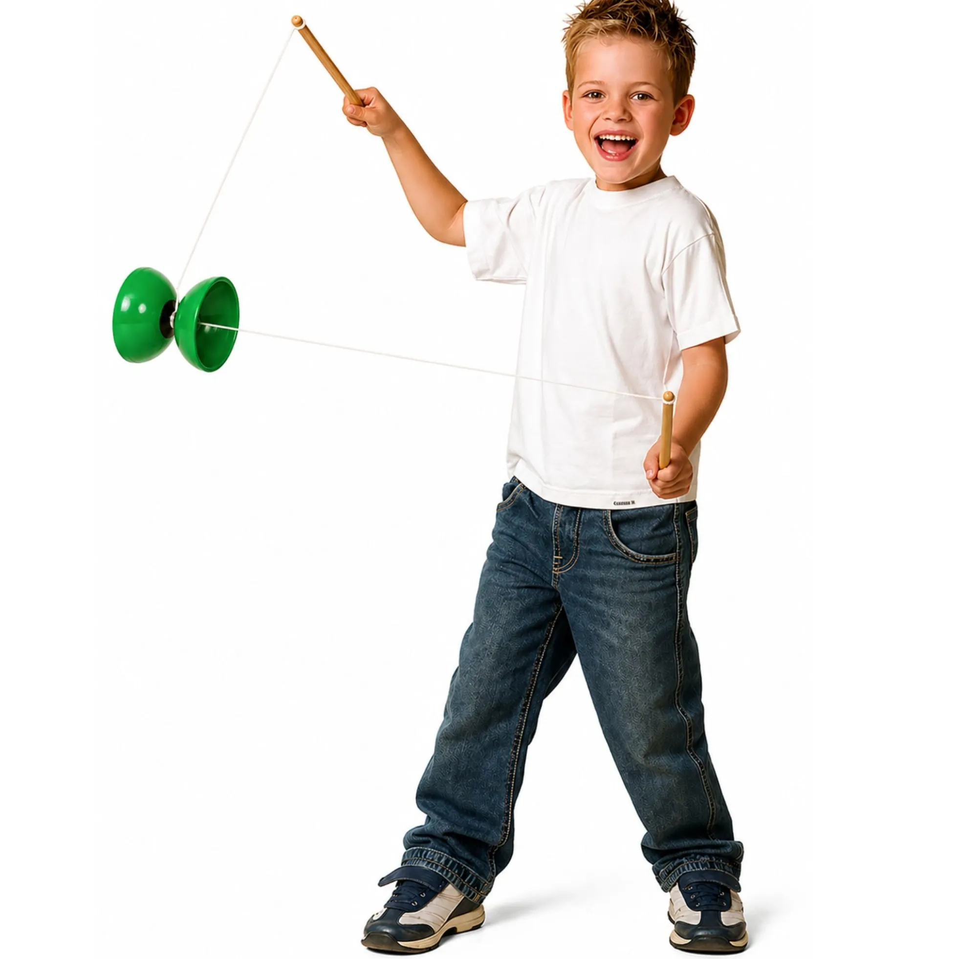 Diabolo 35 cm - Klassisk jongleringslegetøj i grøn