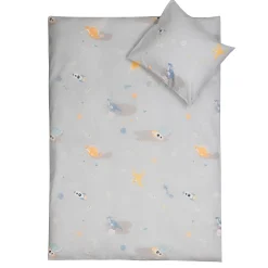 Dinosaur sengetøj - 100% bomuld - Baby sengetøj 70x100 cm - Grå