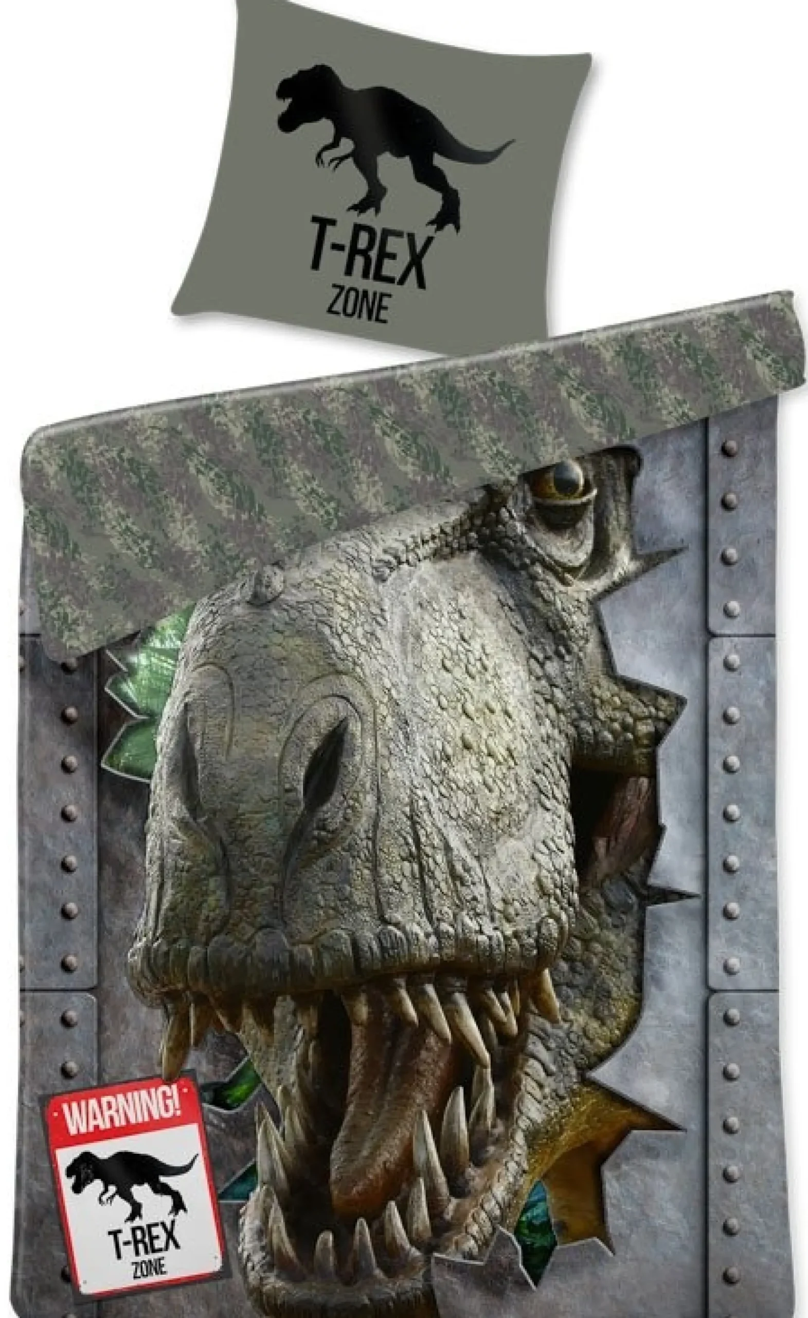 Dinosaur sengetøj - 100% bomuld - Børnesengetøj 140x200 cm - T-Rex