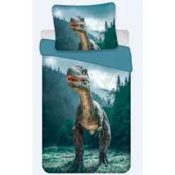 Dinosaur sengetøj - 100% bomuld - Børnesengetøj 140x200 cm - Raptor