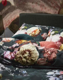 Dobbeltdyne sengetøj 200x200 cm - Fleur Green - Vendbar sengesæt - 100% bomuldssatin - Essenza sengetøj