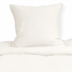 Dobbelt sengetøj 200x220 cm - Bæk og bølge - Microfiber - Hvid seer sucker