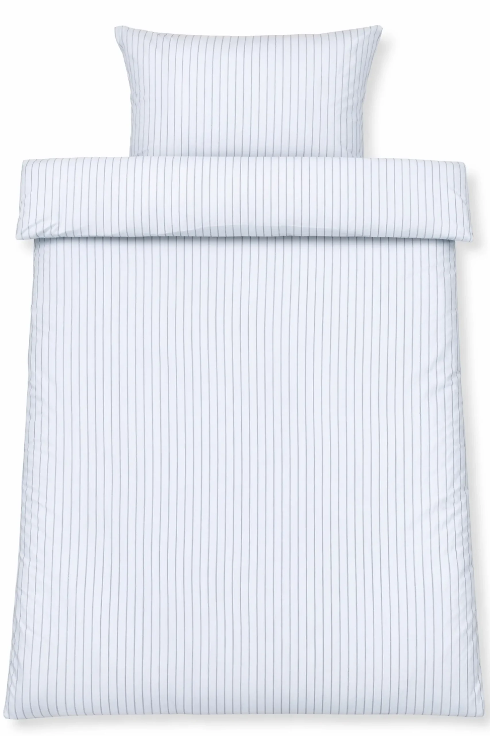 Dobbelt sengetøj 200x200 cm - 100% bomuld - Blå med brune striber