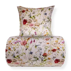 Dobbelt sengetøj 200x220 cm - 100% bomuld - Design med vilde blomster
