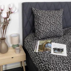 Dobbelt sengetøj 240x220 cm - 100% Bomuld - Leopard print