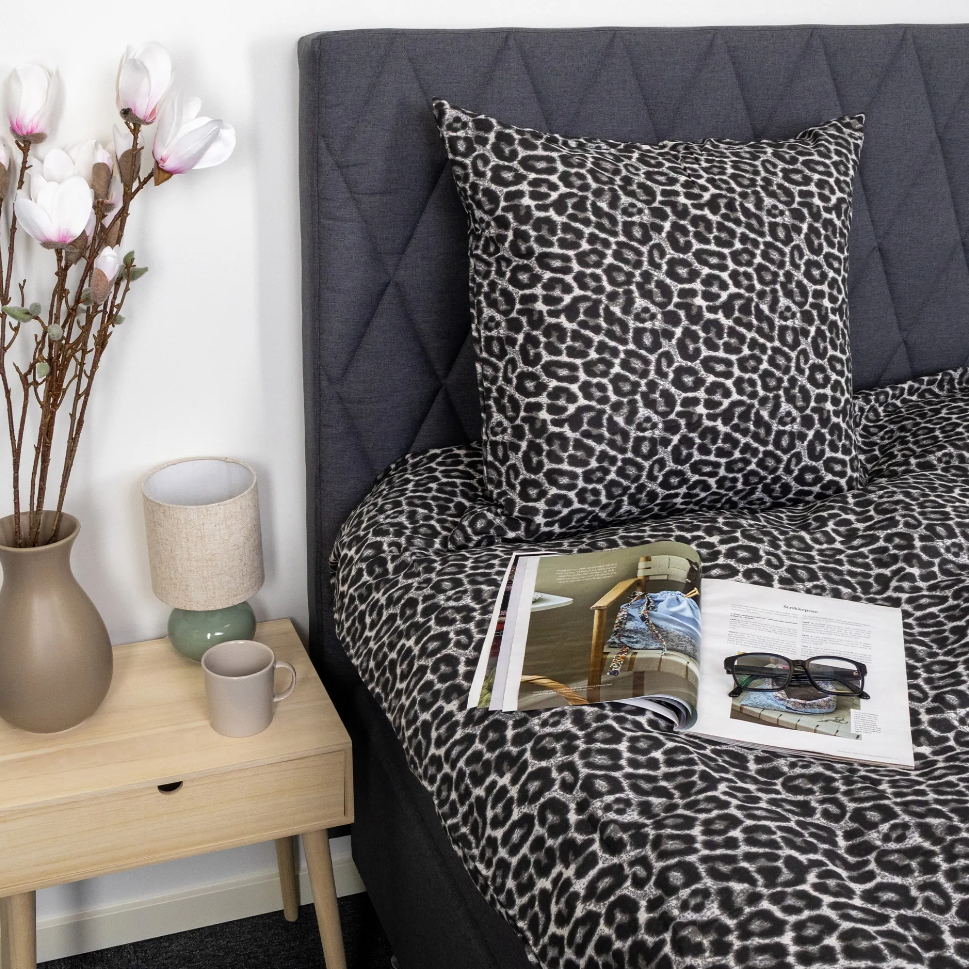 Dobbelt sengetøj 200x200 cm - 100% Bomuld - Leopard print
