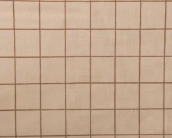 Dobbelt sengetøj 240x220 cm - 100% bomuld - Sandfarvet med brune tern