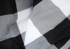 Dobbelt sengetøj 200x220 cm - Bomulds flonel - Sorte og hvide tern