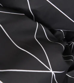 Dobbelt sengetøj 240x220 cm - Bomuldssatin - Sort harlekin design