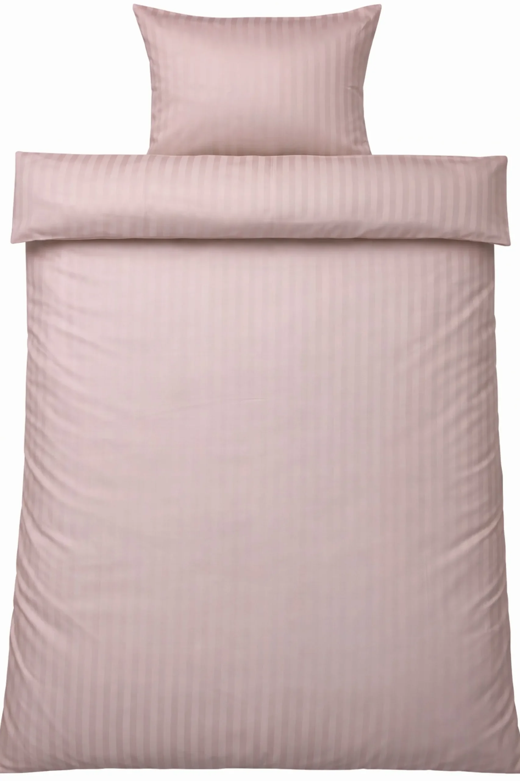 Dobbelt sengetøj 200x220 cm - 100% bomuldssatin - Klassisk lyserøde striber