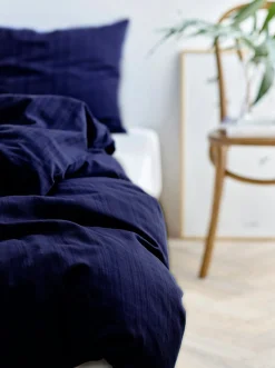 Dobbelt sengetøj 200x220 cm - 100% Damaskvævet bomuldssatin - Södahl Noble - Blå