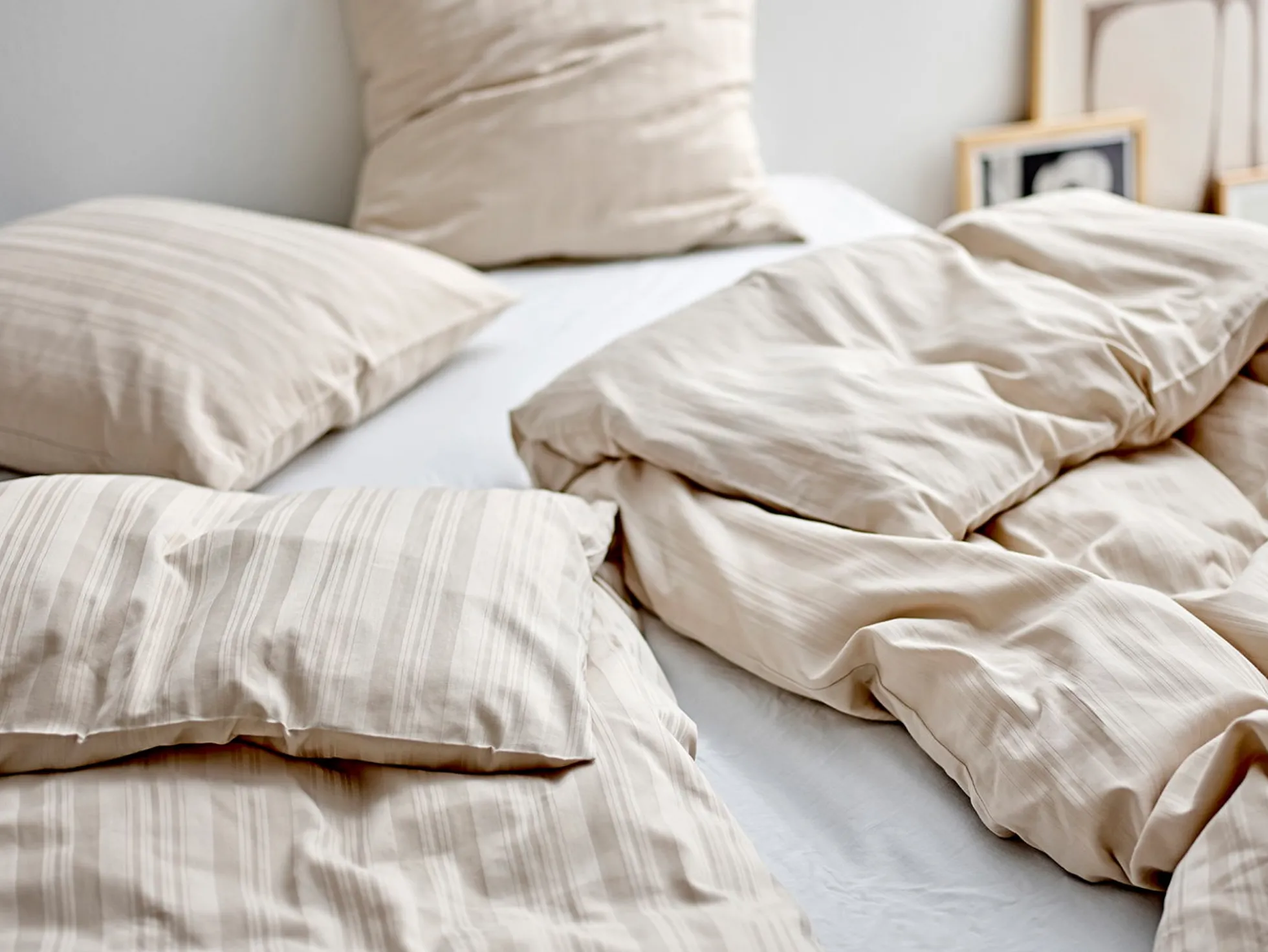 Dobbelt sengetøj 200x220 cm - 100% Damaskvævet bomuldssatin - Södahl Noble - Beige
