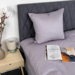 Dobbelt sengetøj 240x220 cm - Egyptisk bomuld - Lavendel jacquardvævede striber