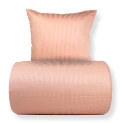 Dobbelt sengetøj 240x220 cm - Egyptisk bomuld - Rosa jacquardvævede striber