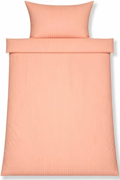 Dobbelt sengetøj 240x220 cm - Egyptisk bomuld - Rosa jacquardvævede striber