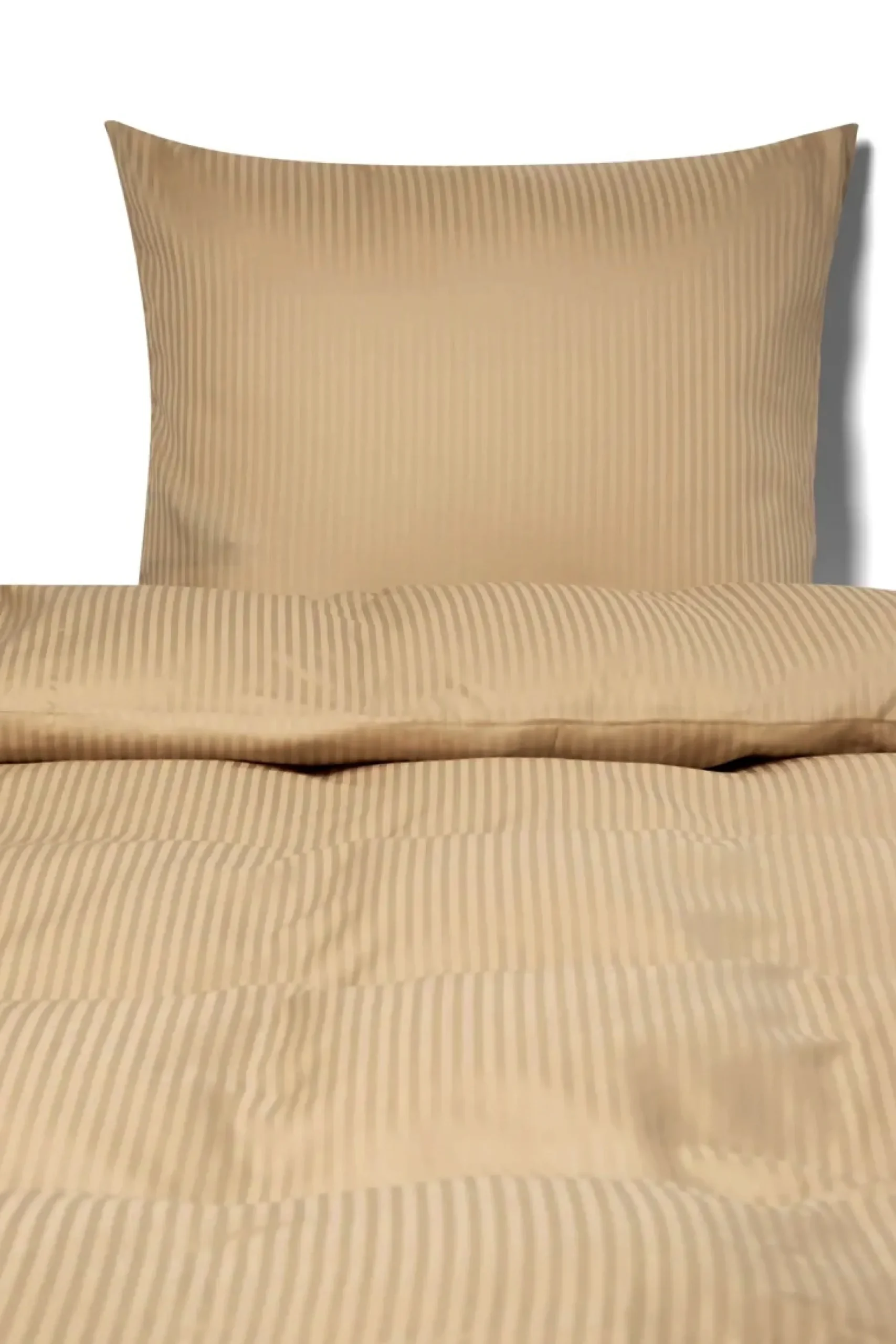 Dobbelt sengetøj 240x220 cm - Egyptisk bomuld - Beige jacquardvævede striber