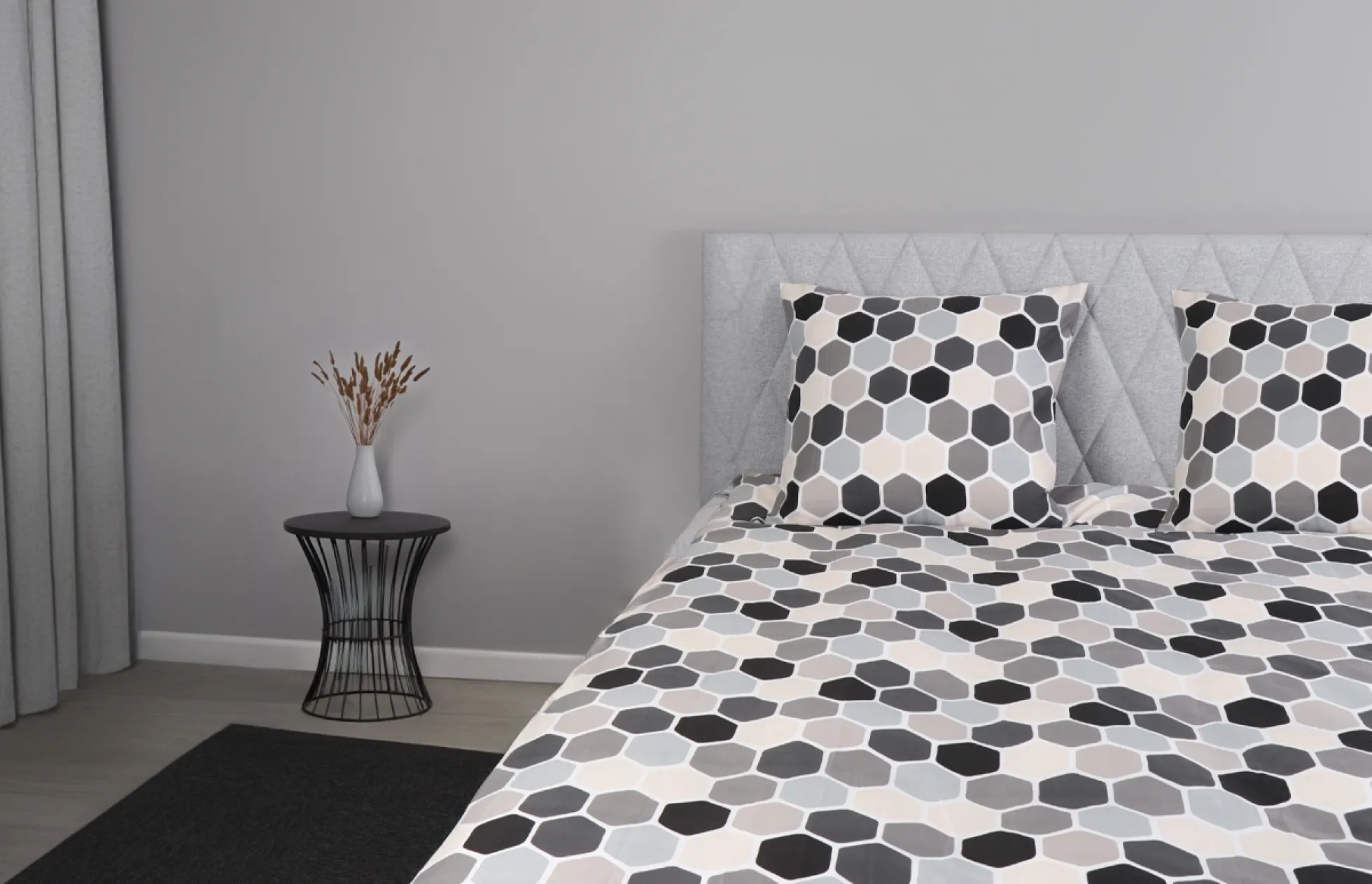 Dobbelt sengetøj 200x200 cm - Microfiber - Cube print