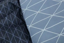 Dobbelt sengetøj 240x220 cm - Microfiber - Vendbart blåt harlekin print