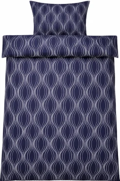 Dobbelt sengetøj 240x220 cm - Microfiber - Blåt wave print