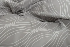 Dobbelt sengetøj 200x220 cm - Microfiber - Gråt wave print