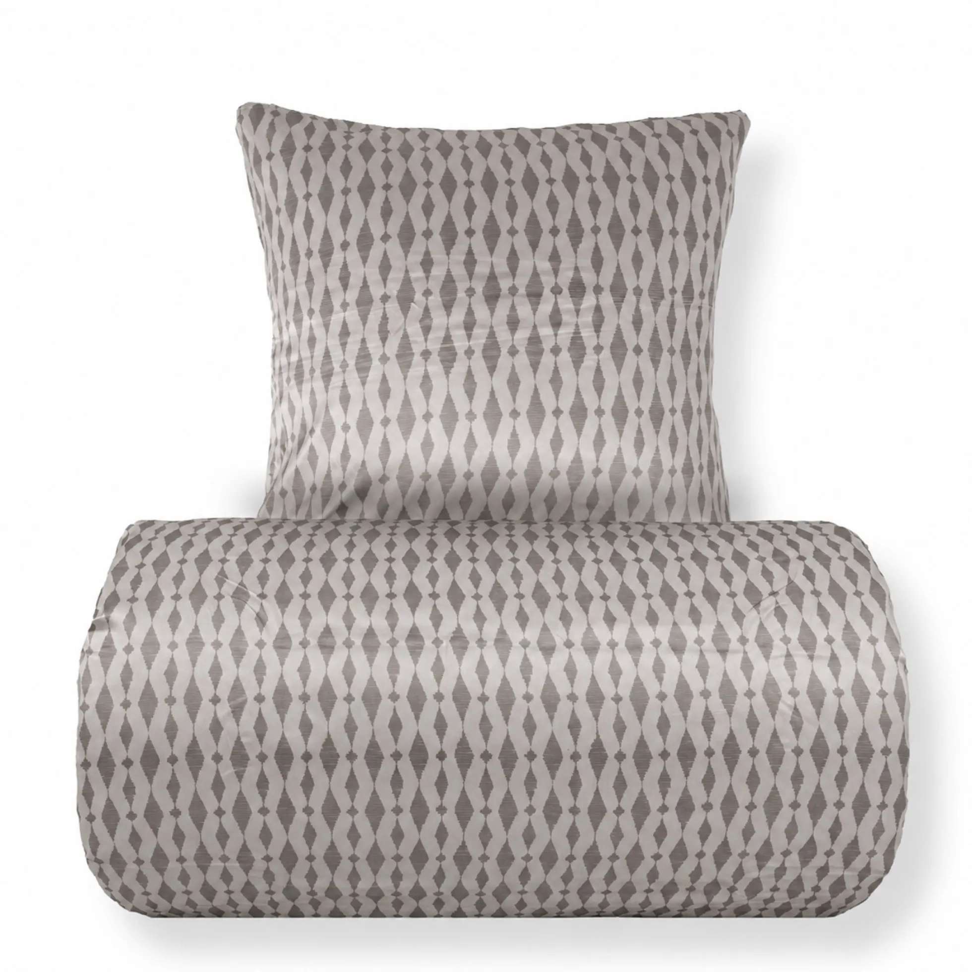 Dobbelt sengetøj 200x220 cm - Satin - Sandfarvet mønster design