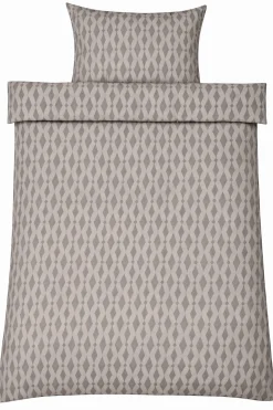 Dobbelt sengetøj 200x220 cm - Satin - Sandfarvet mønster design
