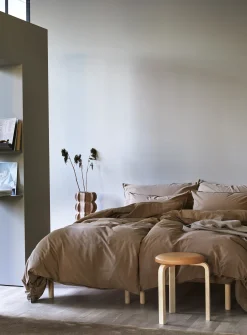 Dobbelt sengetøj 200x220 cm - Stonewashed - Høie of Scandinavia - Frøya Karamelbrun
