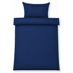 Dobbelt sengetøj 200x220 cm - Stonewashed - Firm deep blue