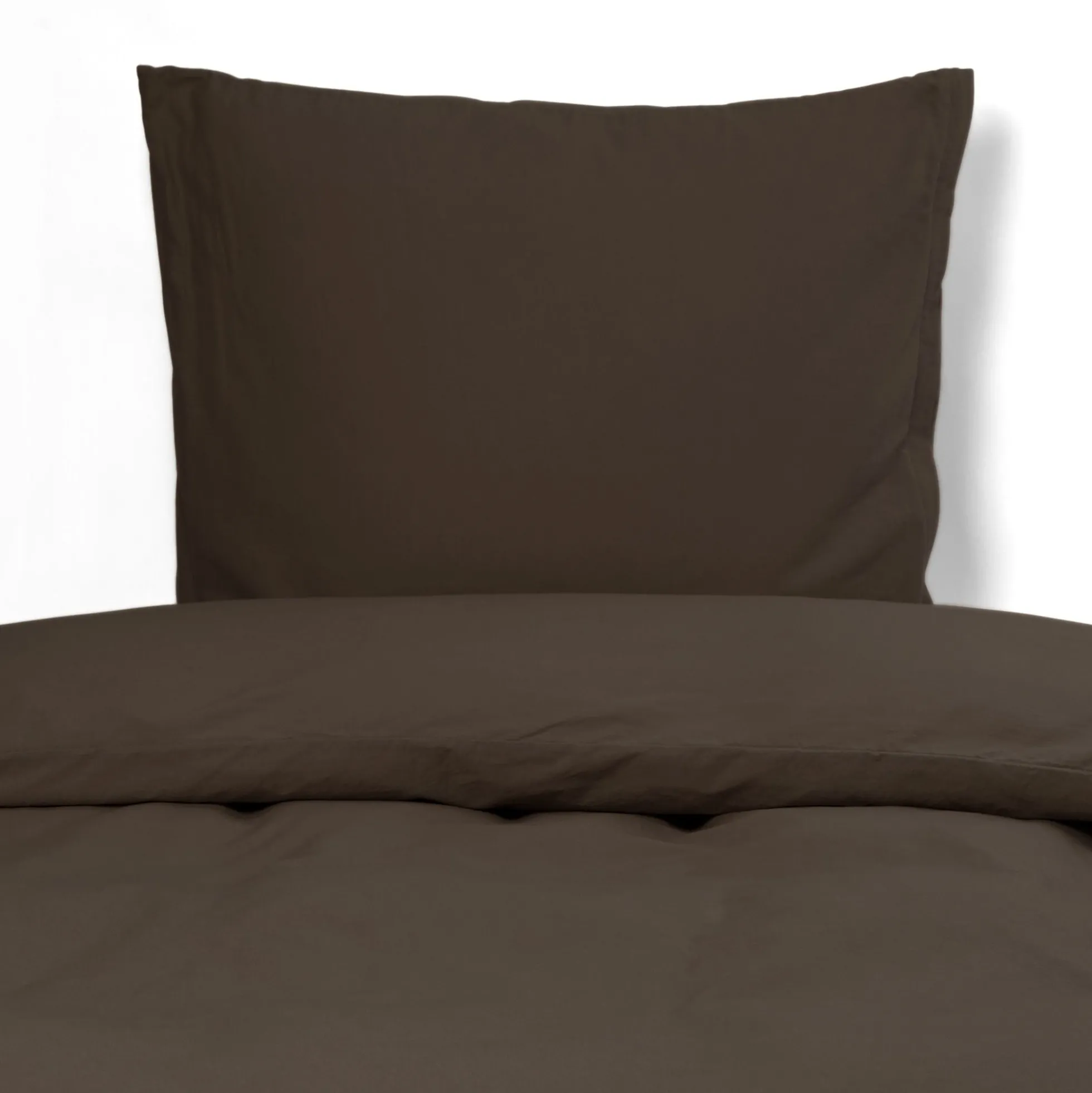 Dobbelt sengetøj 200x220 cm - Stonewashed - Firm dark brown